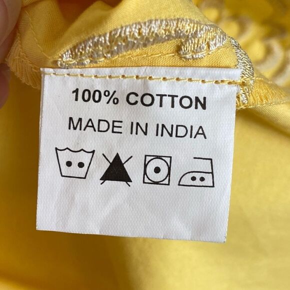 Eshakti Yellow & Grey Floral Embroidered Surplice Dress - Picture 6 of 7